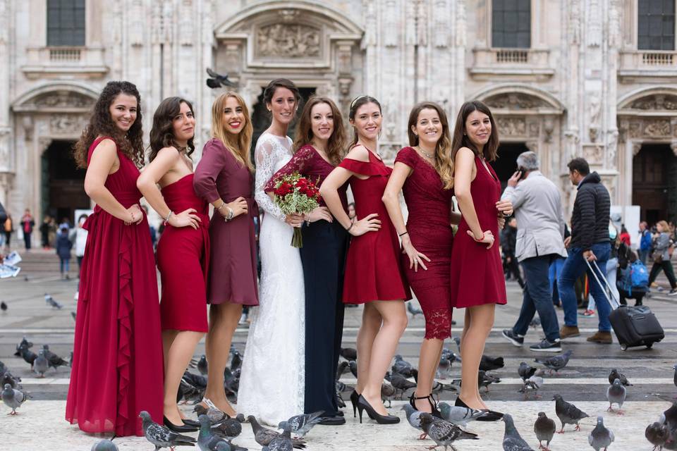 Bridesmaids in Milan
