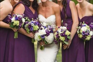 Bride with bridesmaids