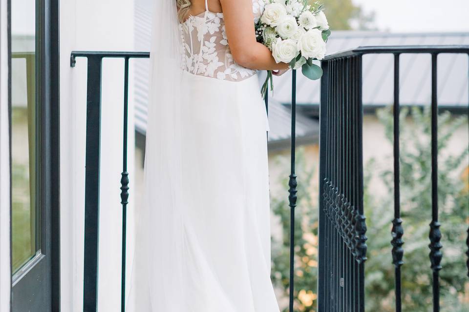 Sage & White Bride