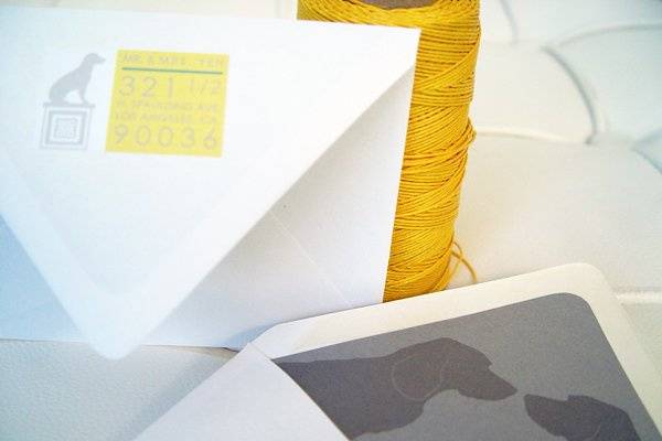 Custom Beagle silhouette thank you card envelopes