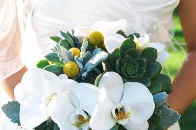 Bridal bouquet with Orchids and Succulents