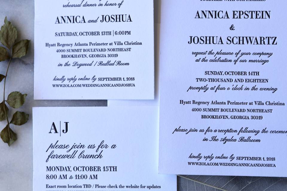 Annica + Josh wedding suite