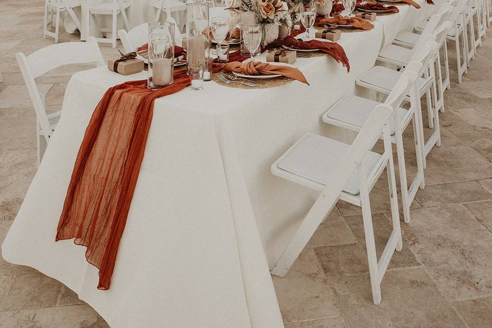 Bohemian wedding, table set
