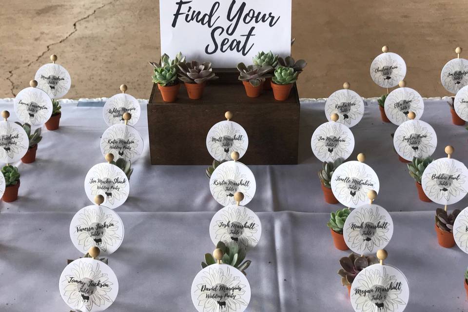 Plant keepsake seating chart