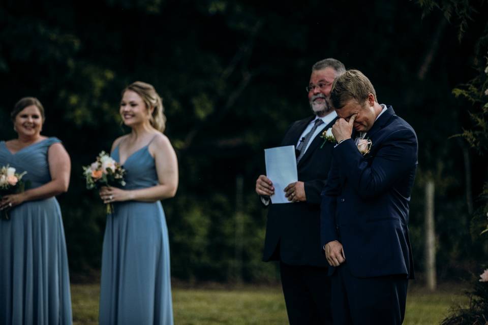 Groom's tears make me cry.