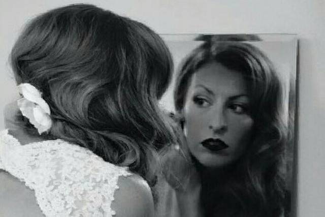 The bride getting ready
