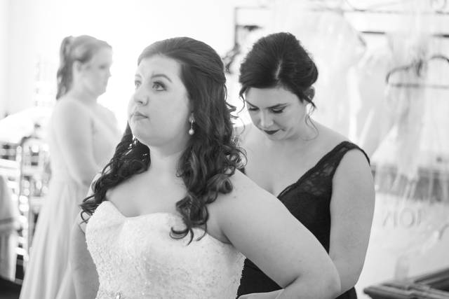 Bride and maid of honor