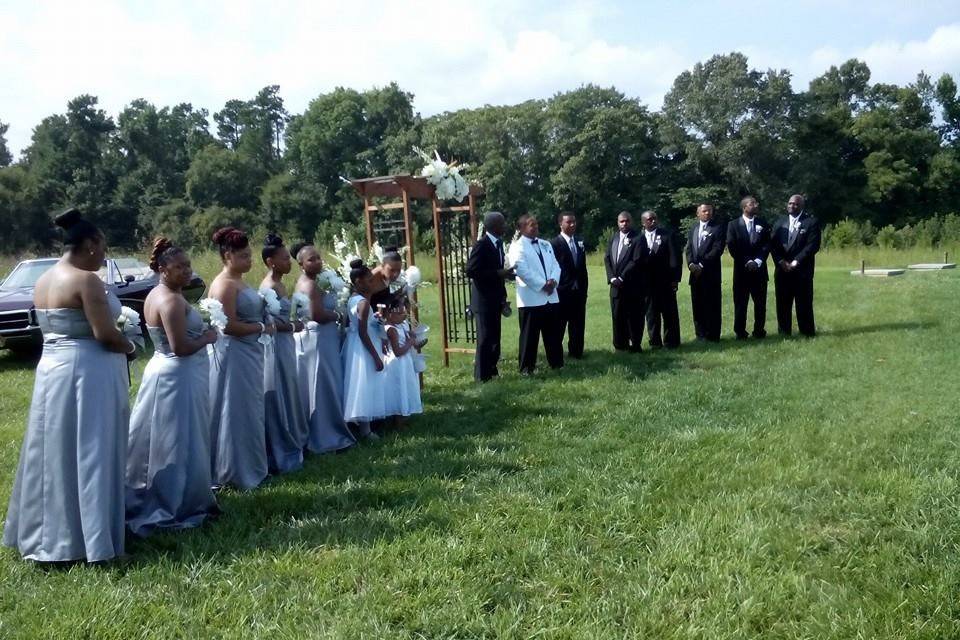 Outdoor wedding ceremony