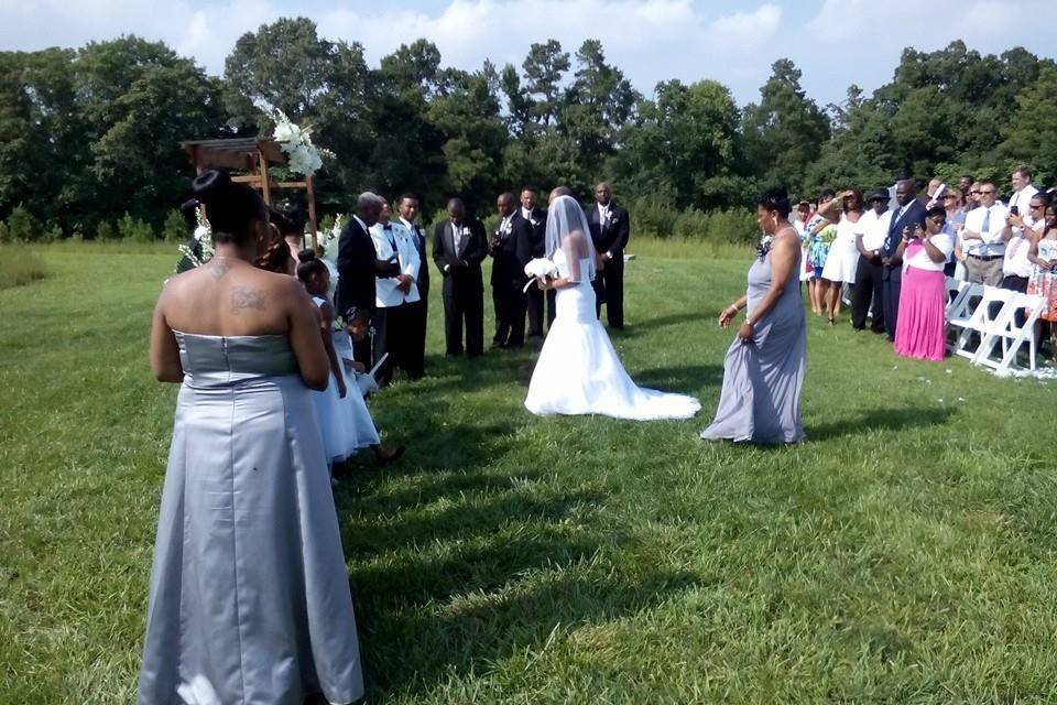 Outdoor wedding ceremony