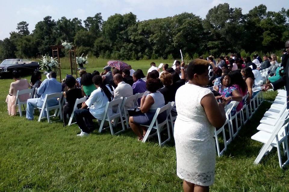 Outdoor wedding ceremony