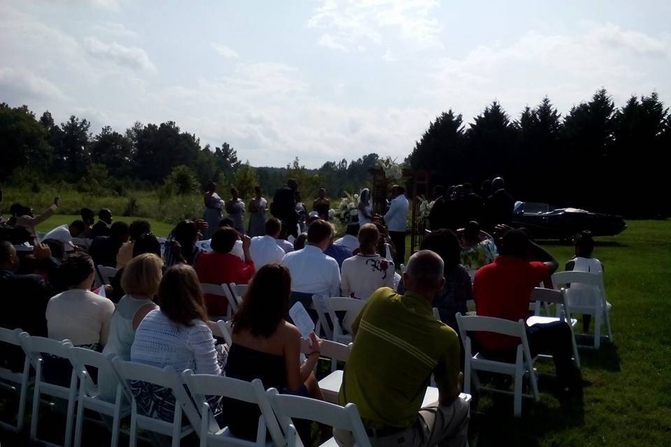 Outdoor wedding ceremony