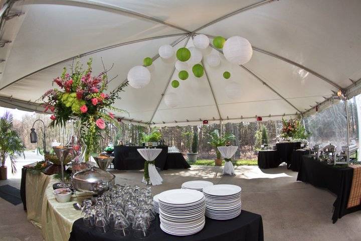 Buffet setup outside