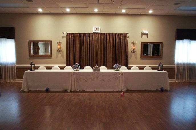 Head table at the reception