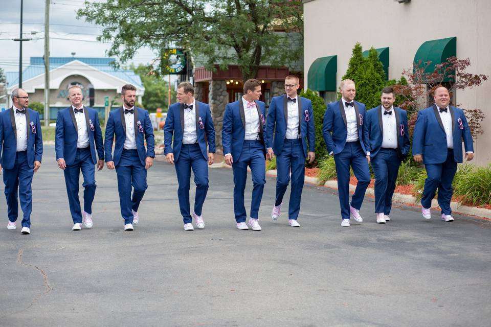 French blue shawl lapel tuxedo