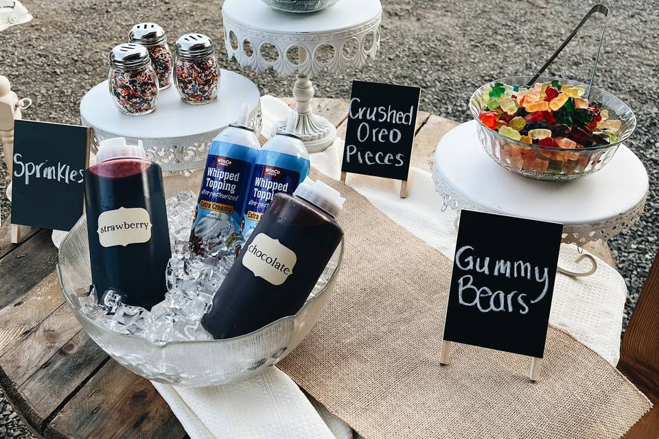 Sundae Bar Set Up