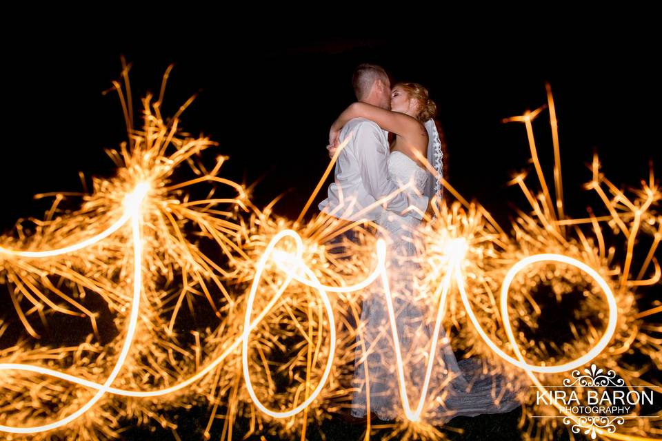 Light painting with sparklers