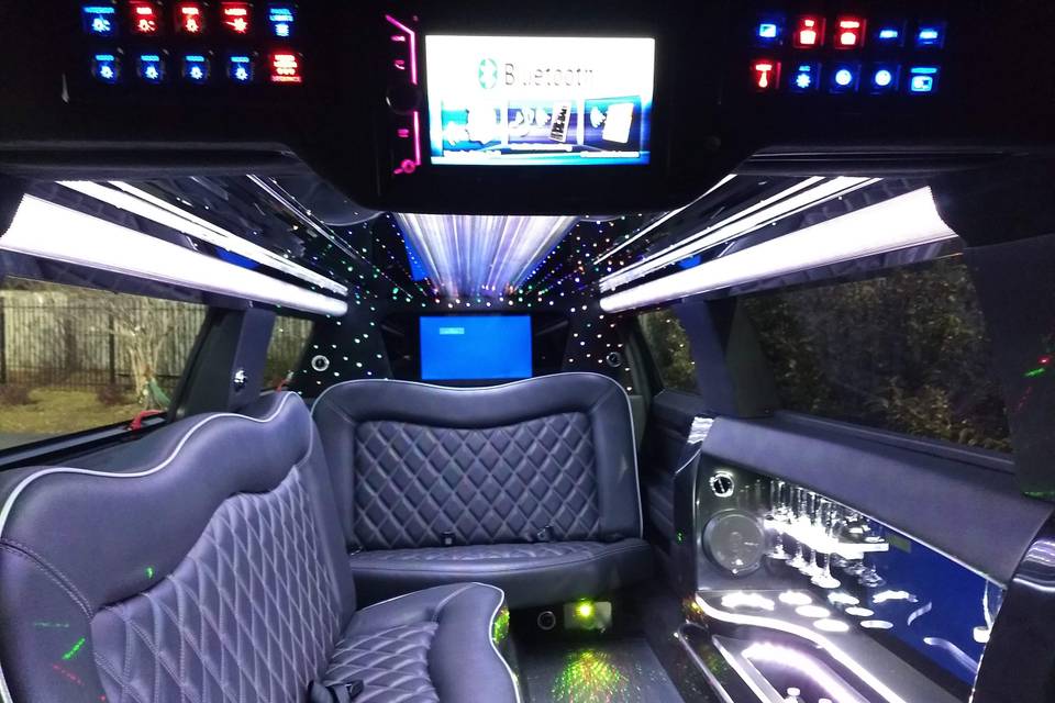 Inside the limousine