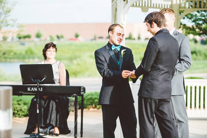 Vows at the gazebo at the Crown Room in Rogers.