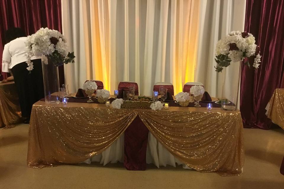 Head table for the couple