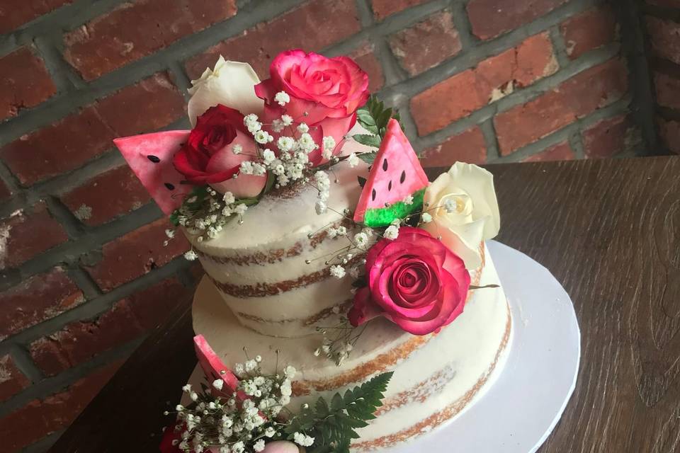 Watermelon naked cake