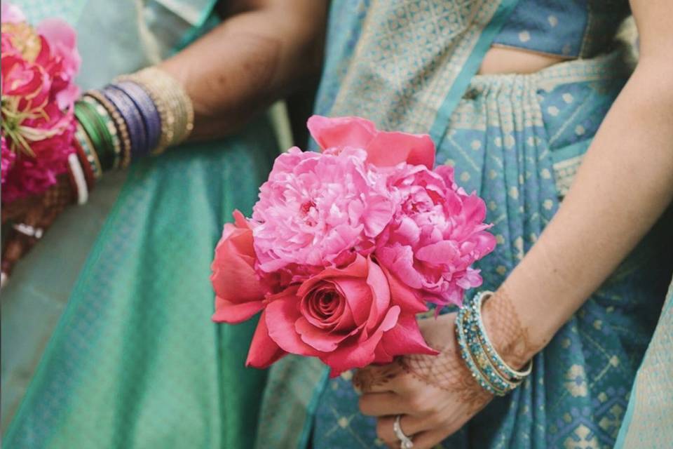 Peony and roses