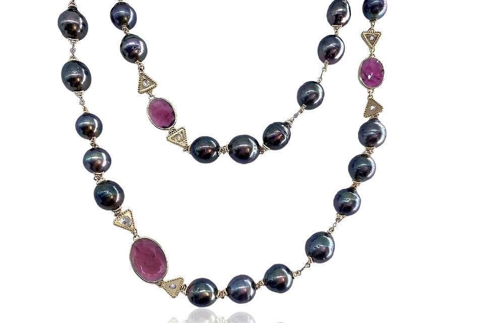 Tahitian-Pearl & Rubelite