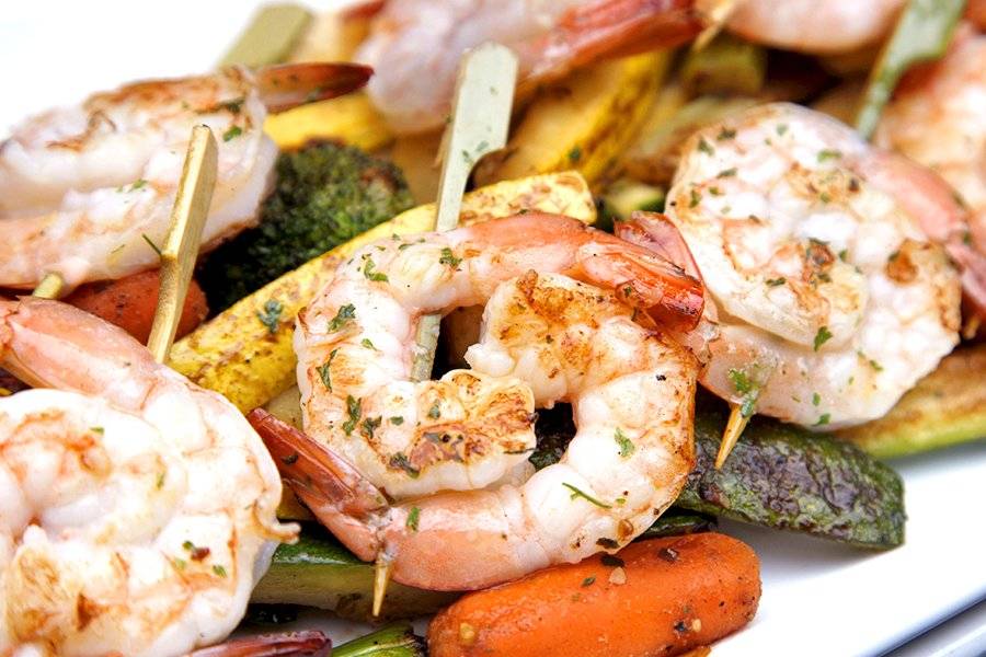 Grilled Shrimp & Veg Skewers