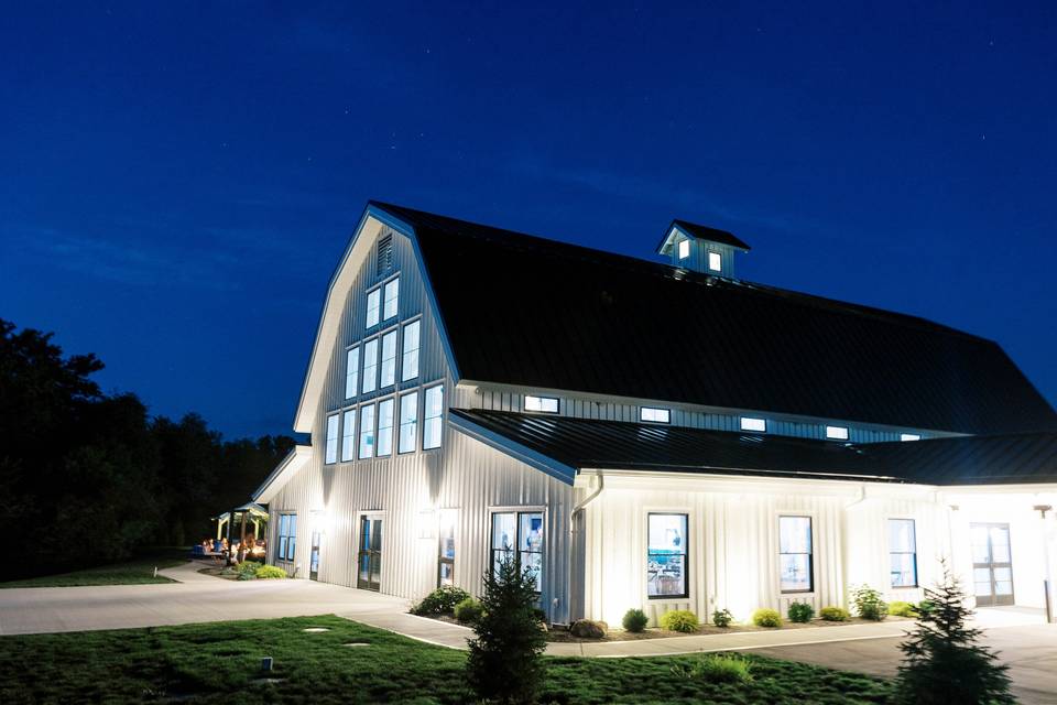 The barn at night