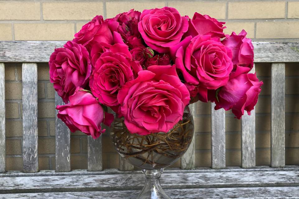 Electric pink centerpiece