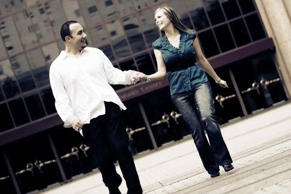 Engagement session at Wortham Center in Houston, Texas.