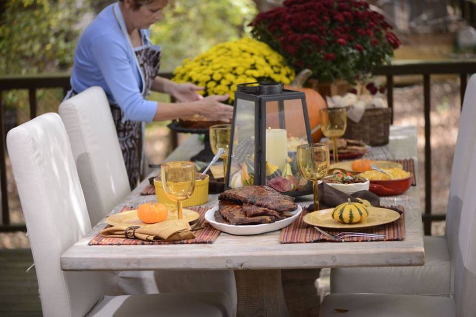 At the table