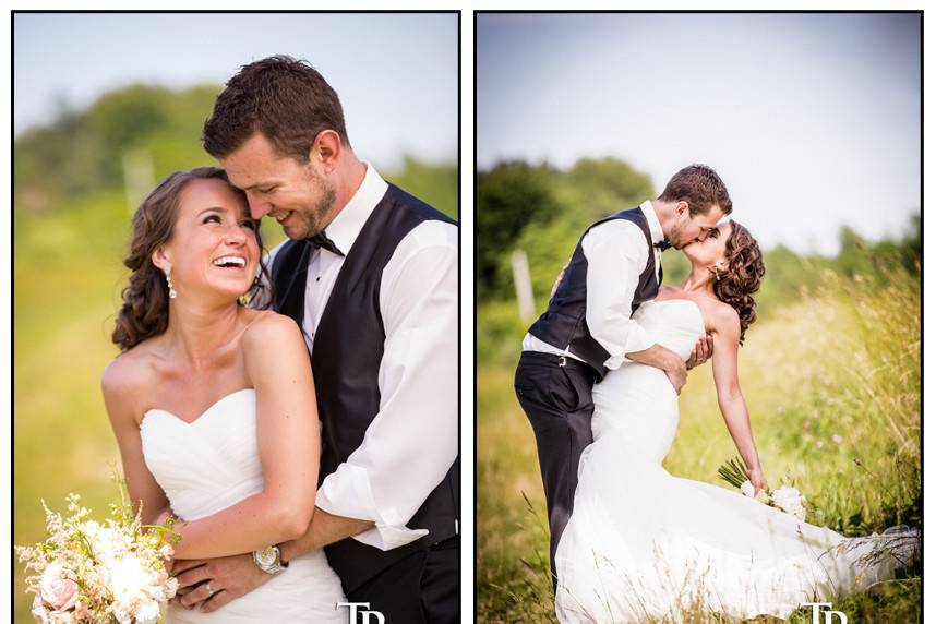 Smiling and kissing in the field - Tatman Photography