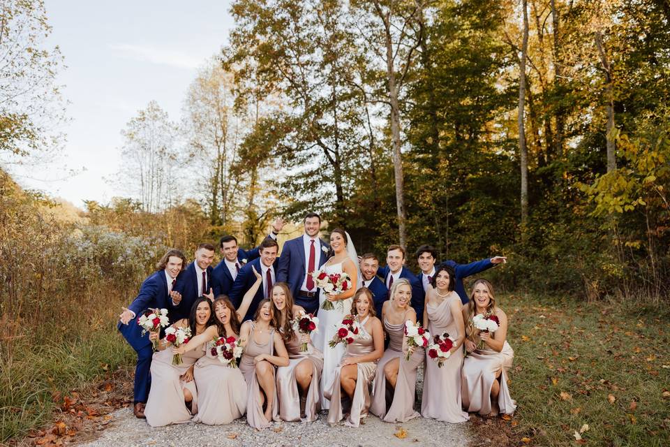 Gorgeous fall bridal party