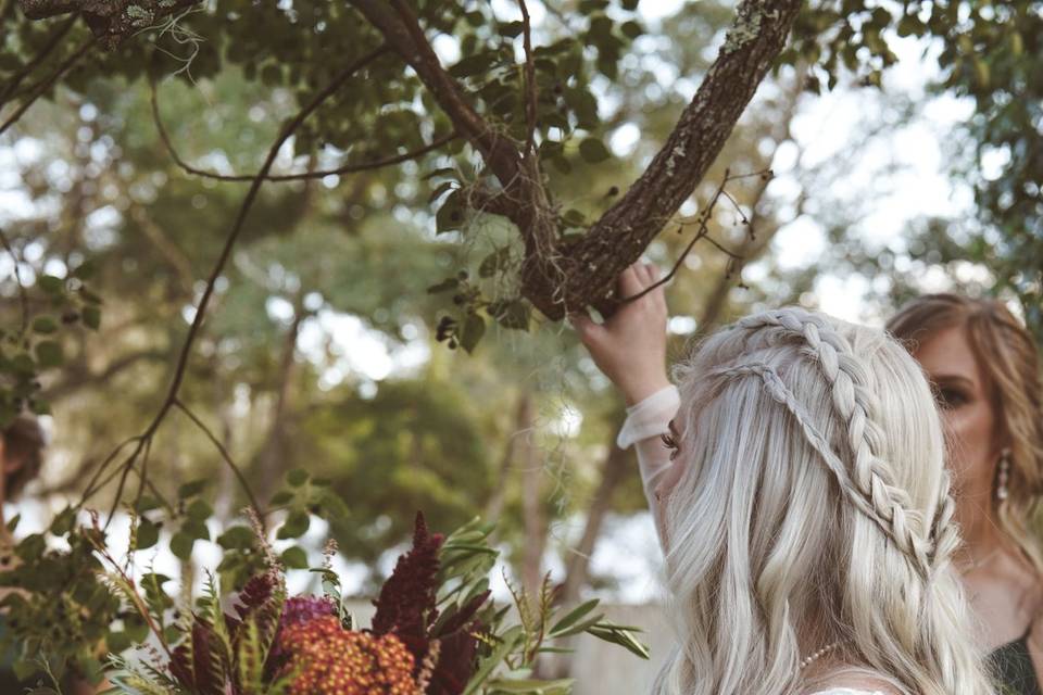 Bride outside