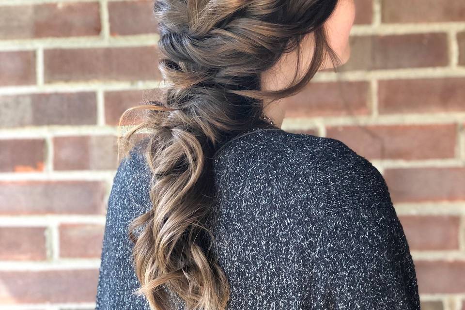 Messy bridal braid