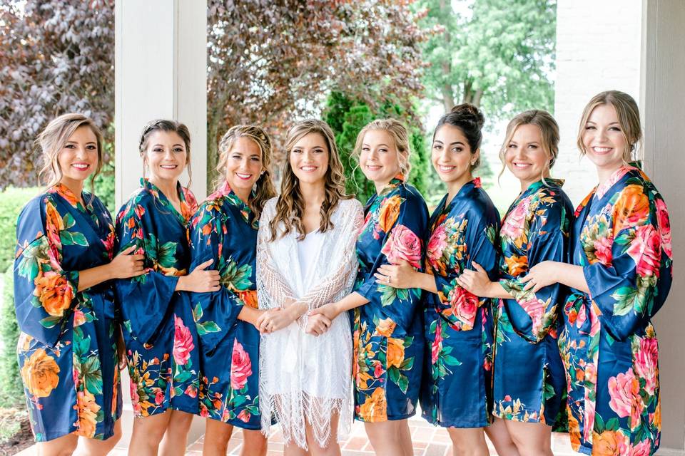 Bride and bridesmaids