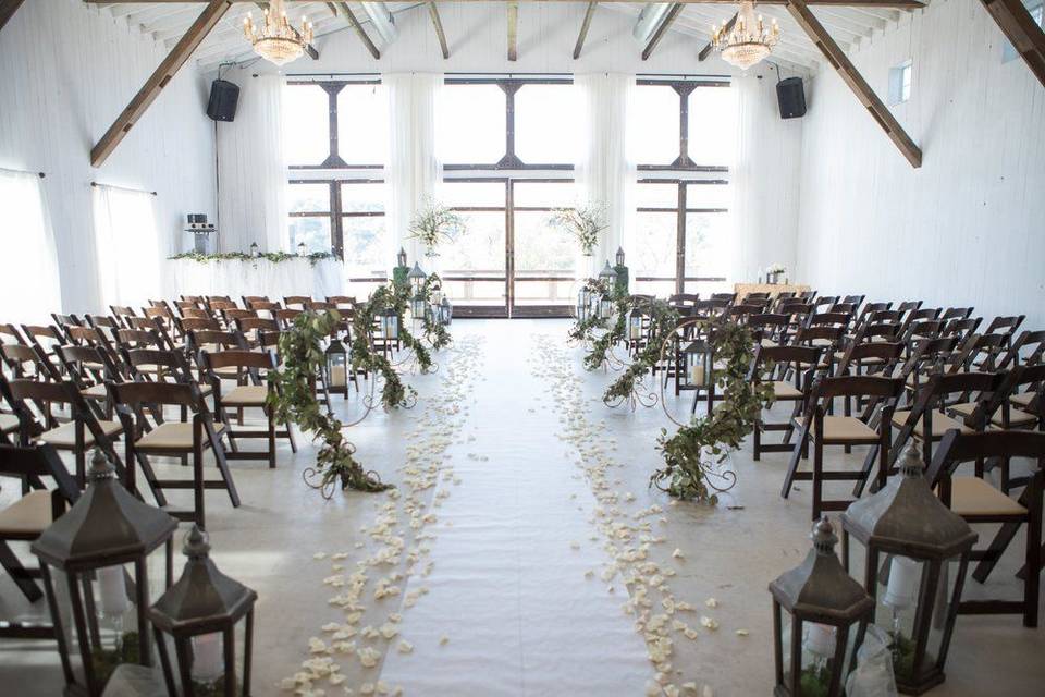 Inside wedding aisle