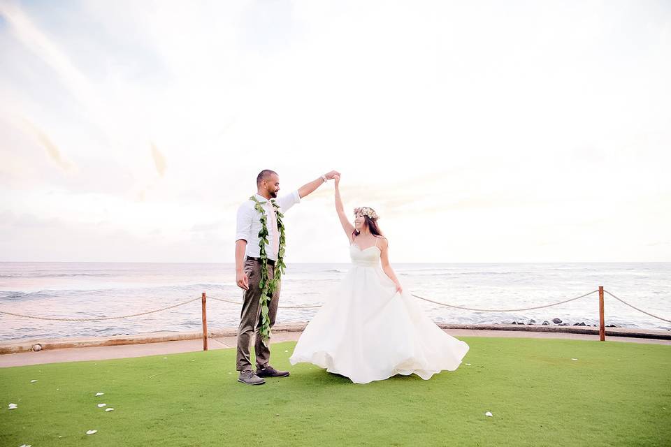 Twirling by the ocean