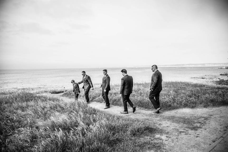 Seaside groomsmen