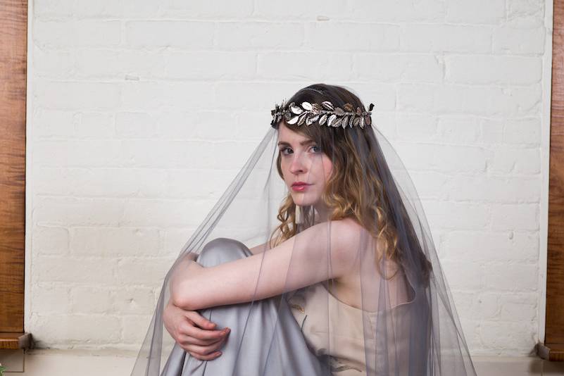 Gray wedding dress