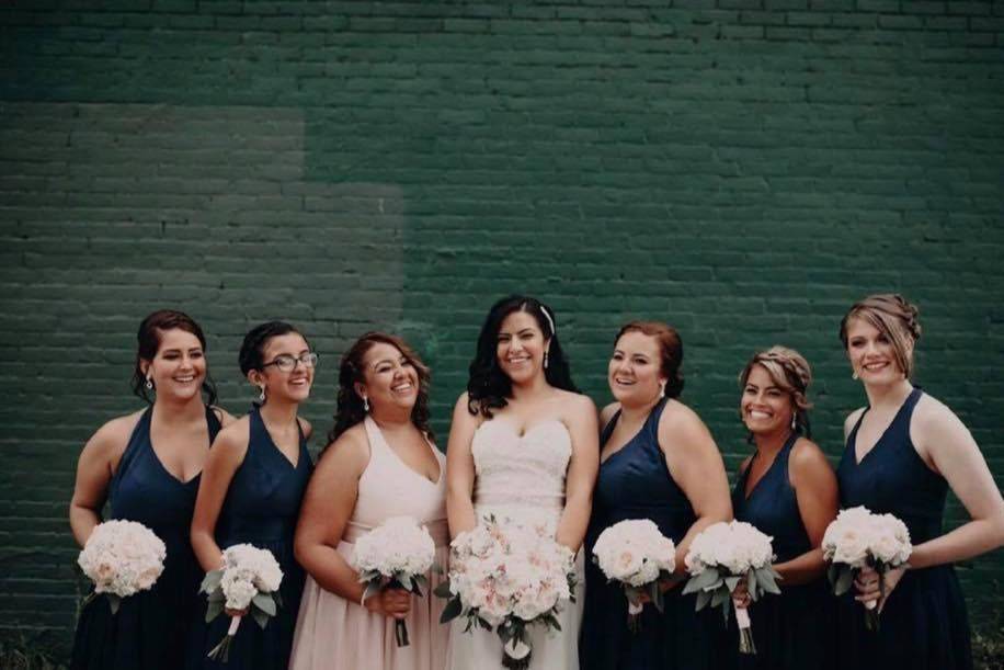 Bride with her girls