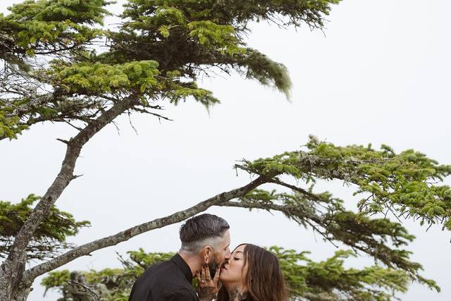 Foggy sunrise Wa elopement