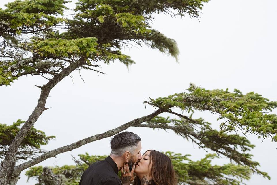Foggy sunrise Wa elopement