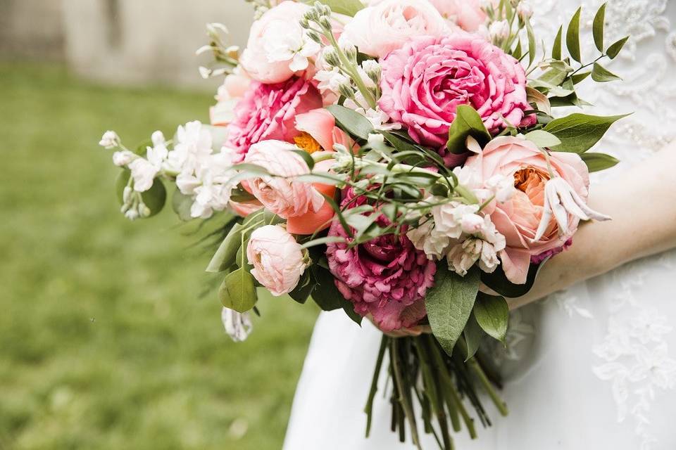 Coral & Pink Bridal Bouquet