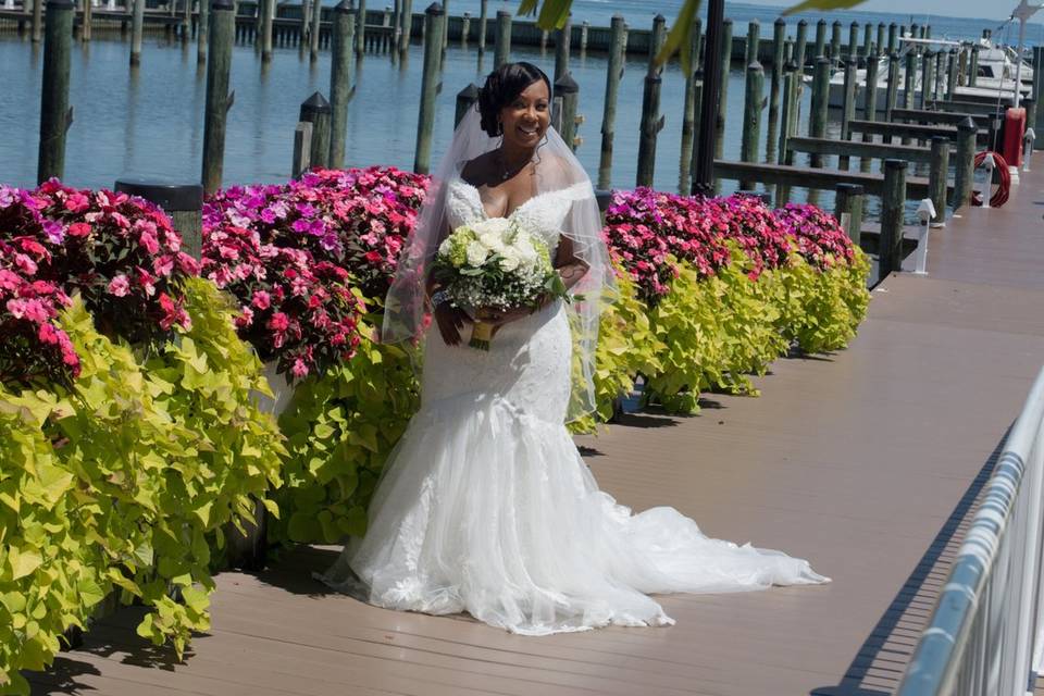 Bride on Dock