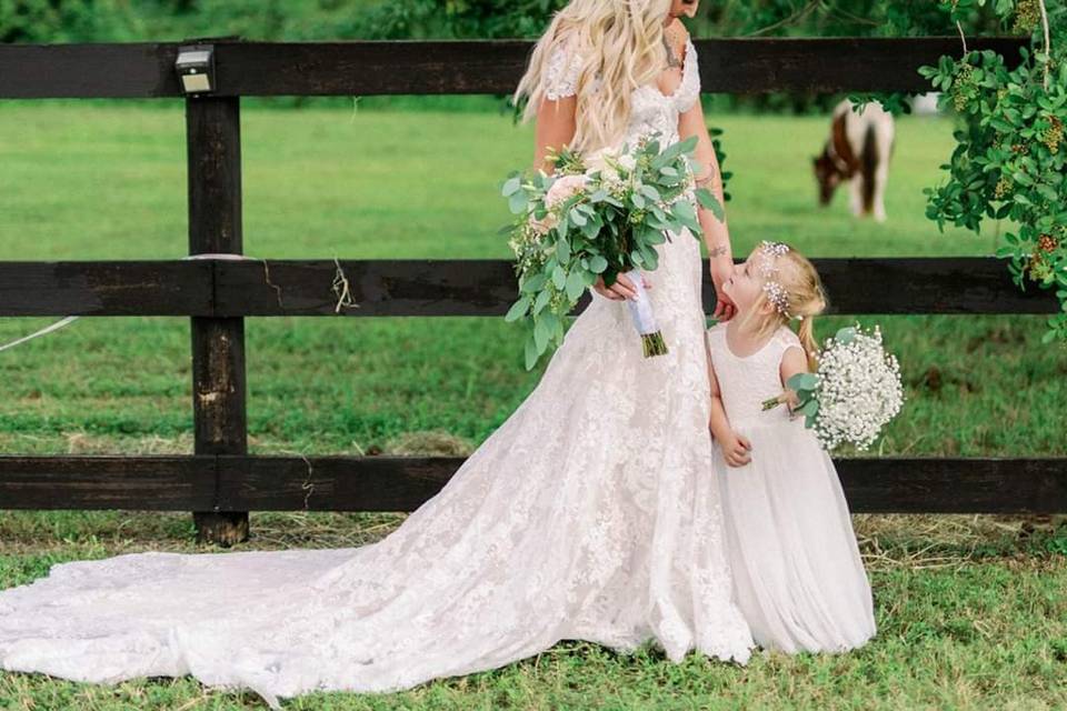 Bride on farm