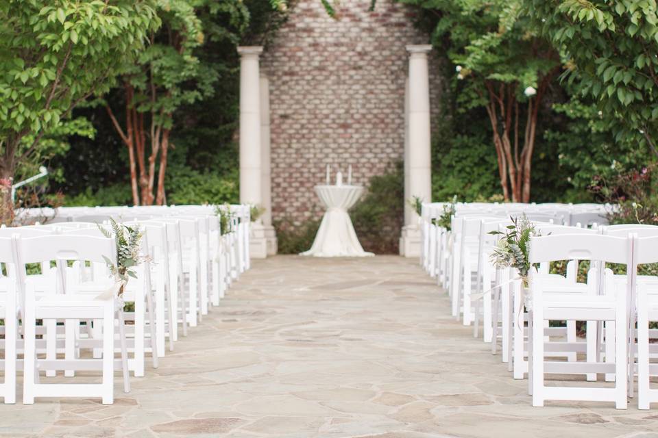 Outdoor aisle and altar