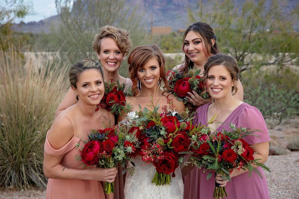 Bride and Bridesmaids