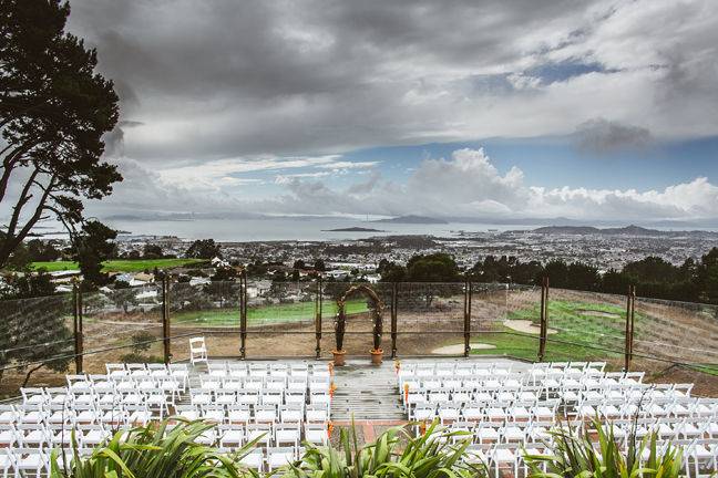 Outdoor wedding setup