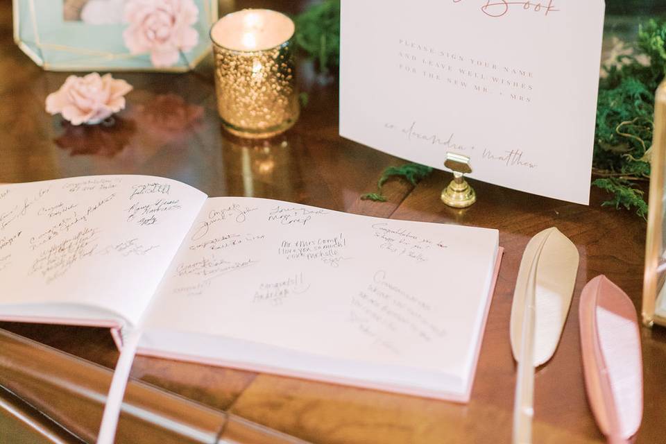 Guest Book Curved Signage